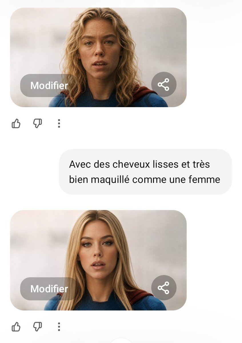 SupermanTheReal's tweet photo. L'image avec cheveux courts vient de mralexmagnificent sur deviant'art et j'ai voulu tenter quelque chose #Supergirl https://t.co/CaHvr8cT2m