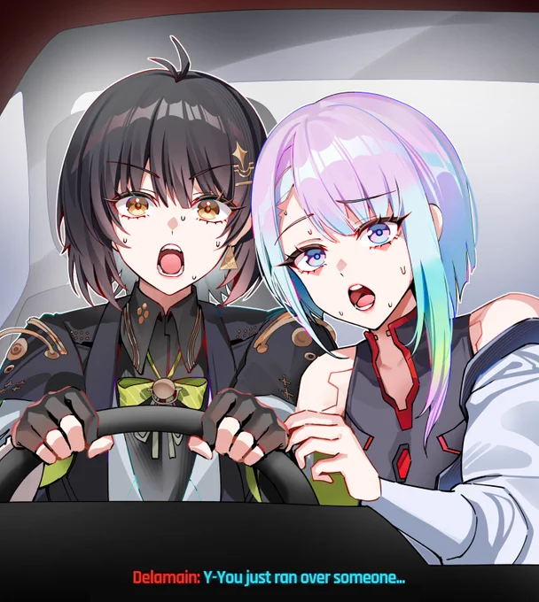 Rover driving Lucy's Car #WuWaFanart #WutheringWaves