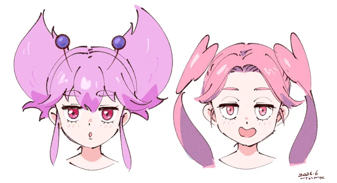 並べてみたら似てそうで似てなかった #ありえんガール #創作 #oc