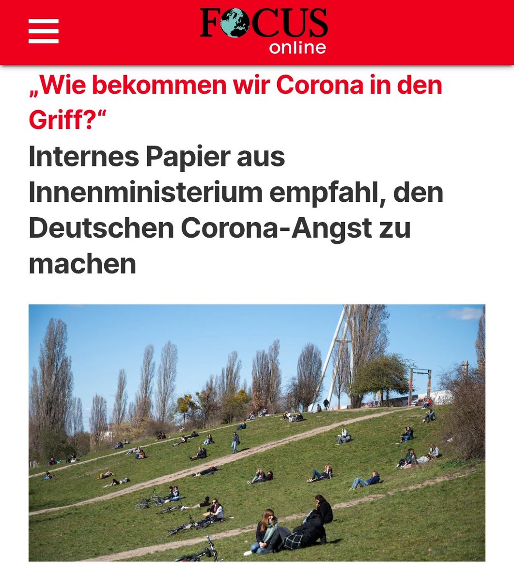 SandraSeid53971's tweet photo. Reminder:

„Gewünschte Schockwirkung“ – Originalton aus einem internen Corona-Papier des Innenministeriums.

Angst ist ein mächtiges politisches Werkzeug. Wer Menschen in Panik versetzt, muss sie nicht überzeugen – sie folgen von selbst. https://t.co/d6v1eWFwUw
