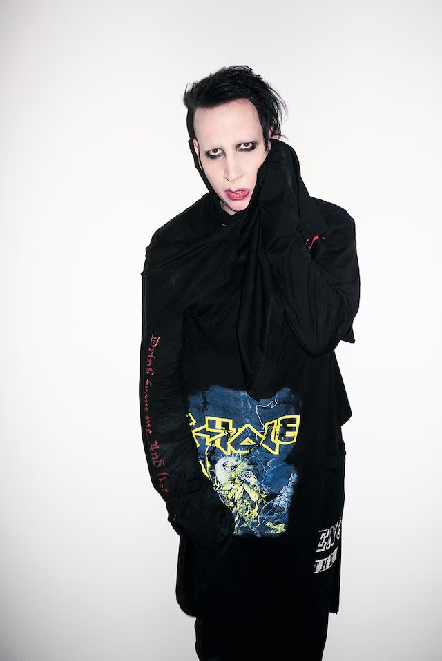 Sound_Scrape's tweet photo. Marilyn Manson modeling for Dazed Magazine in full Vetements (2016) https://t.co/1cAHDM0U3H