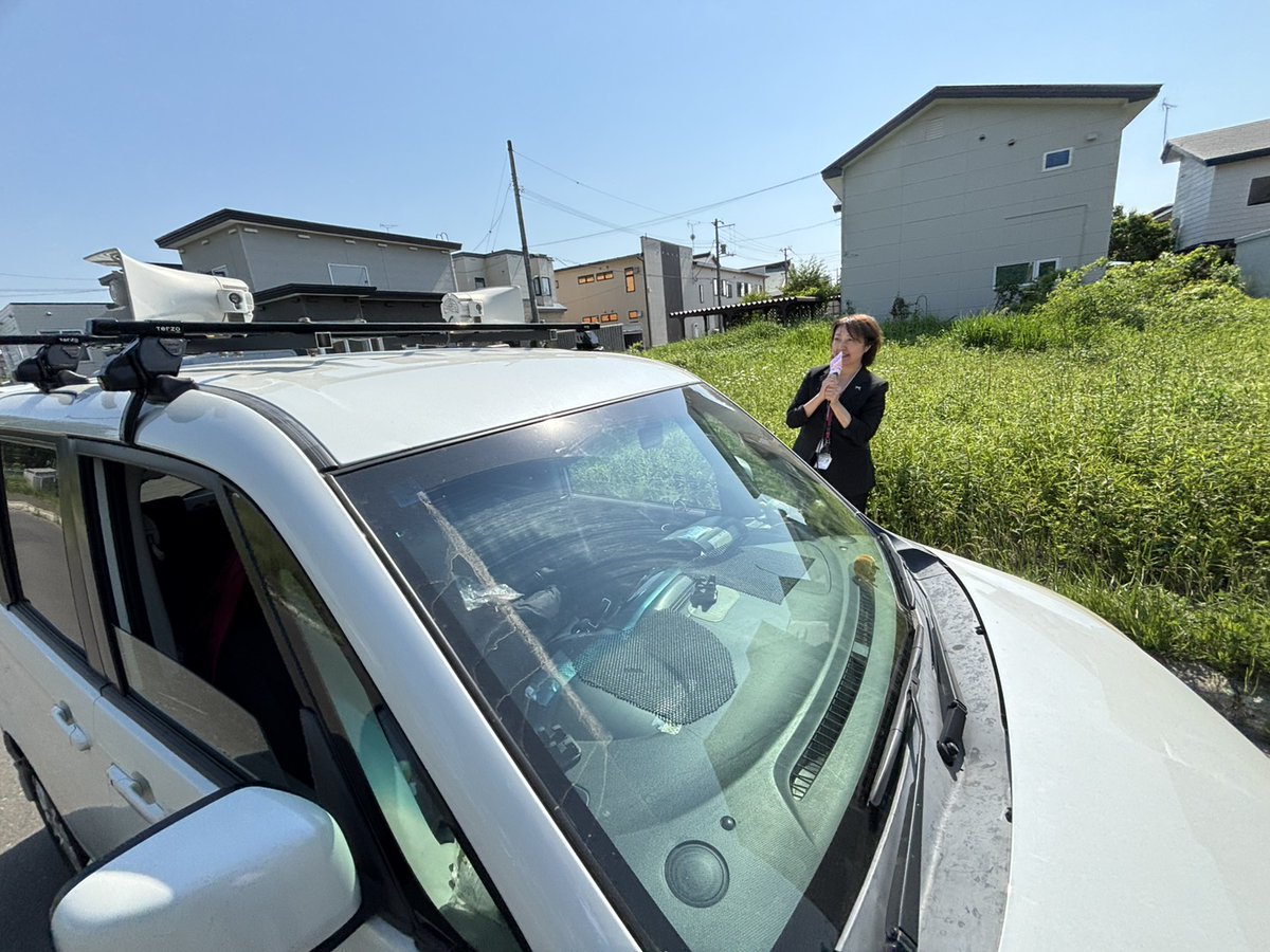 選挙運動 街宣車 スピーカー 冬の選挙をボロボロになりながらも一緒に