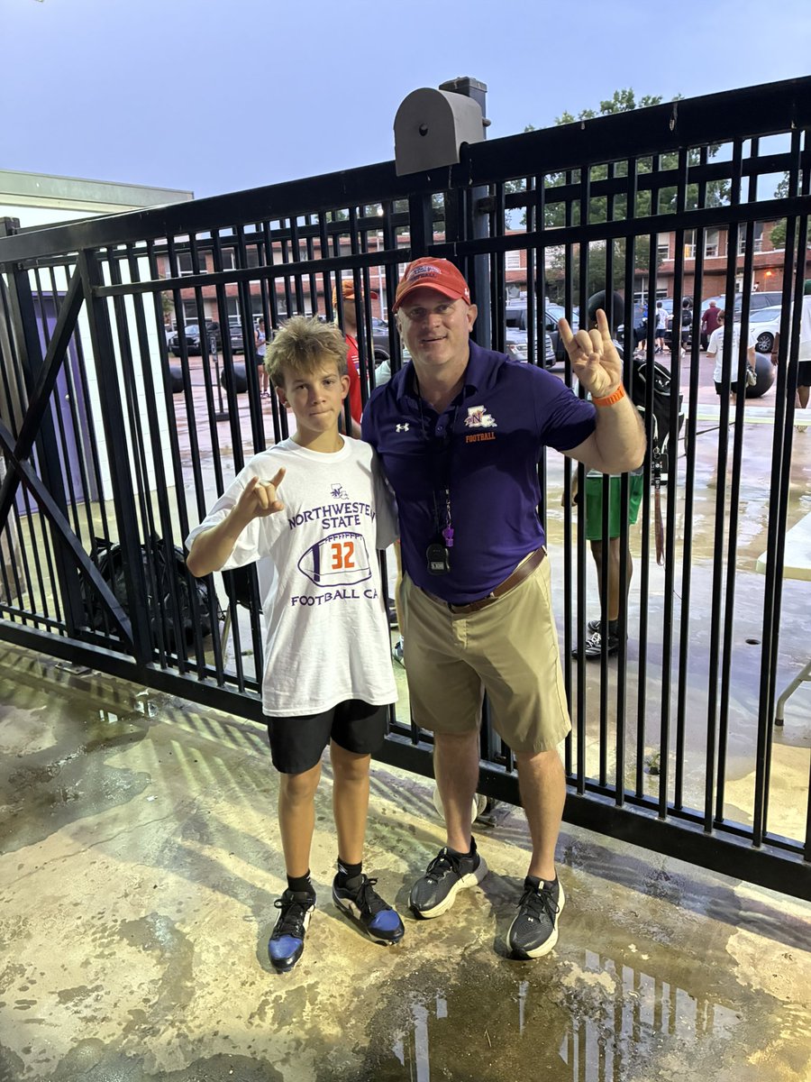 BeckettMeeks's tweet photo. Even though the camp got canceled due to rain and lightning I still got the chance to learn football! #Forkem 
@BlaineMcCorkle @CoachTWach @CoachStew_NSU https://t.co/wcEF4jpkbQ