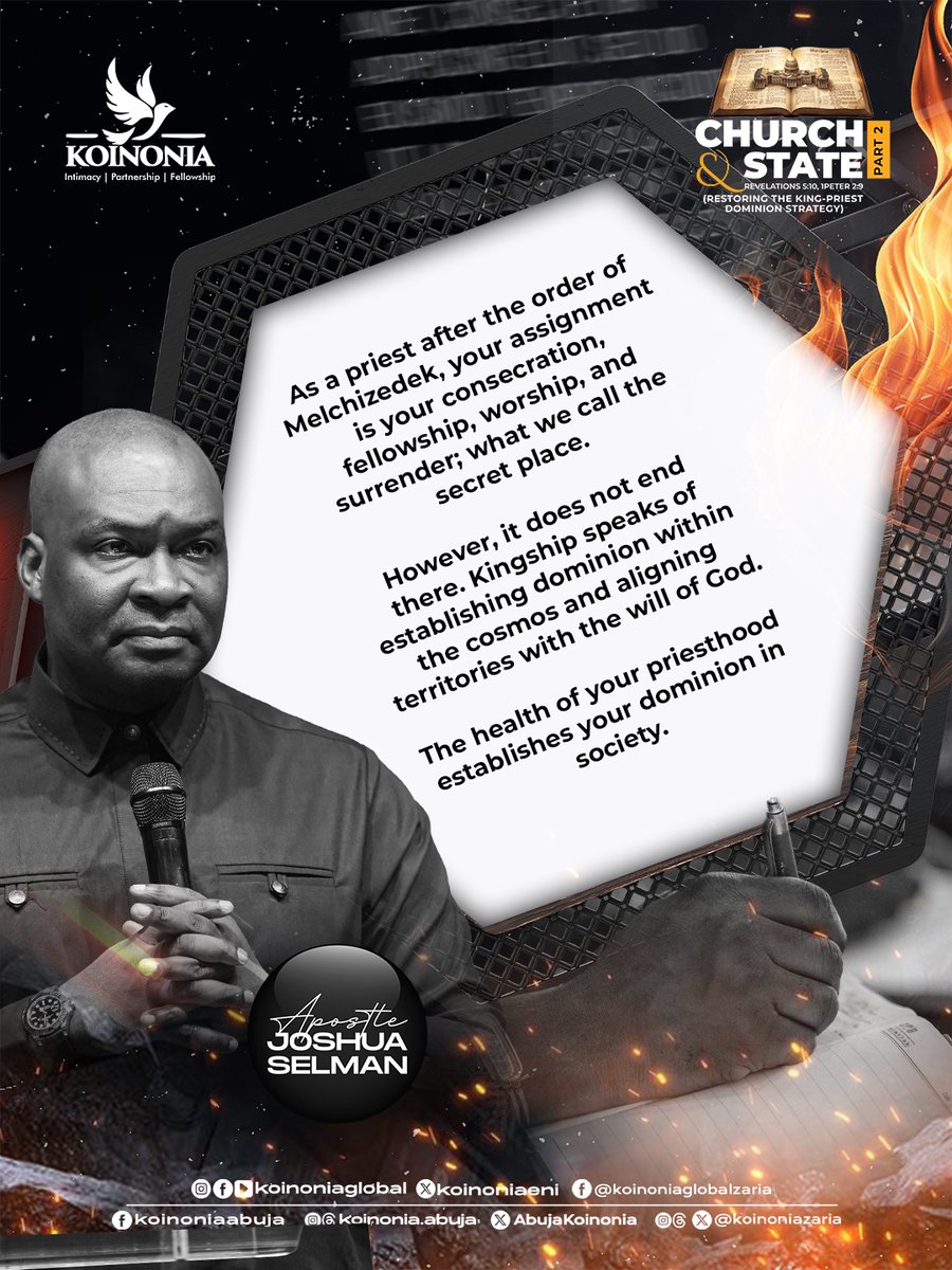 koinoniaeni's tweet photo. #ApostleJoshuaSelman
#ChurchAndStatePartTwo
#RestoringTheKingPriestDominionStrategy
#KoinoniaAbuja
#KoinoniaZaria
#KoinoniaGlobal https://t.co/8jmRfYFYi8