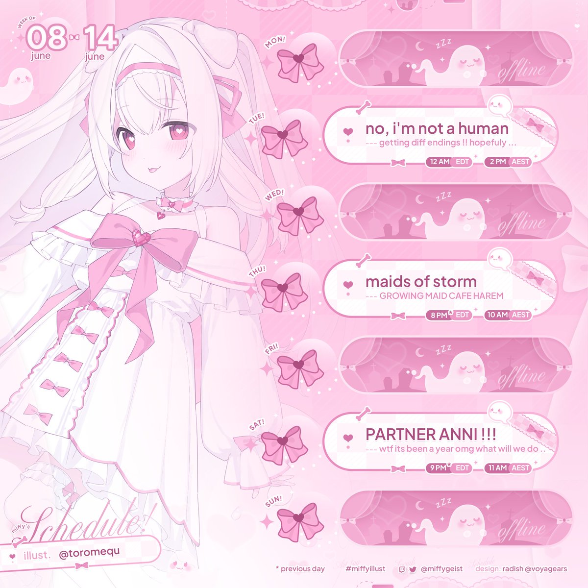 miffygeist's tweet photo. ꒰ 8-14 june schedule ꒱ 
︵︵︵︵︵୨୧︵︵︵︵︵
   
woaw last week was a flop gomen forevr... it was my strawberry week and the fuck u fairy beat me up bad... BUT THIS WEEK ... 1 YEAR PARTNER ANNI WHAAAA??? lets hangout!!
   
୨୧ https://t.co/vthb1ueZr5
୨୧ https://t.co/fMSbYtuwPn https://t.co/L2Li0mJurt