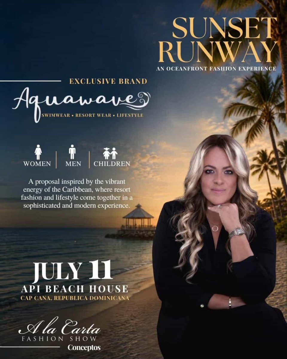 FashionWeekOFW's tweet photo. Sunset Runway July 11, 2026 Summer Swim Shows Featuring Aquawave Luxury Resort Fashion Showcase Spectacular Destination Runway Models send pictures comp card  to @alacartafashionshow@gmail.com #orlandofashionweek.#swimweek https://t.co/oMKTRu7Twh