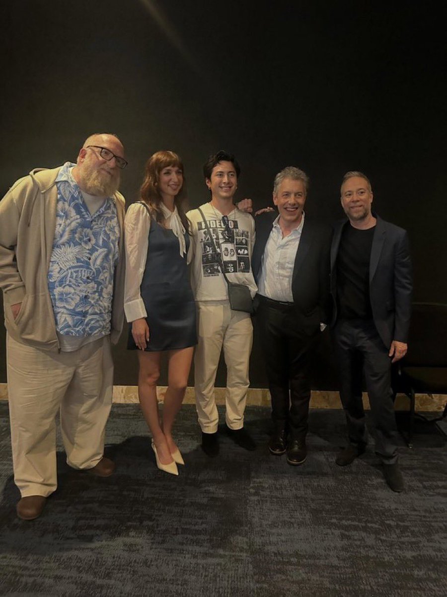 HudsonWworld's tweet photo. Hudson Williams with actors  Brian Posehn, Lauren Lapkus, John Ross Bowie and Kevin Sussman at Bell Media Upfronts 2026! 

(Credit to kevsussman) https://t.co/vzUIOKCsyr