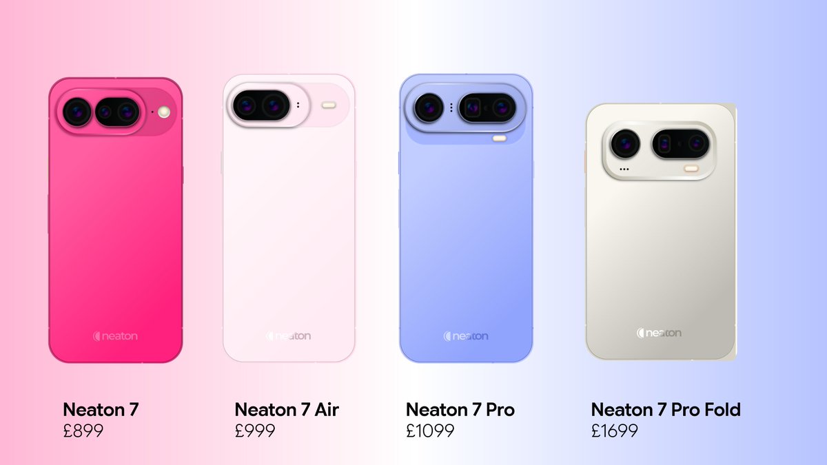 NeatonTech's tweet photo. Say hello to our new family! 💞

Neaton 7, 7 Air, 7 Pro and Pro Fold are available now. https://t.co/q8EEqHCOfs