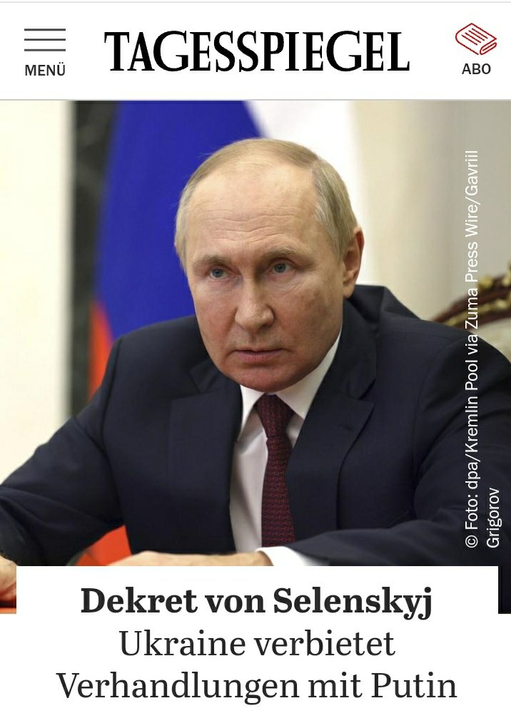 TorstenS15's tweet photo. @welt Selenskyj hatte doch Verhandlungen per Dekret verboten. https://t.co/5DV9PL4Tsl
