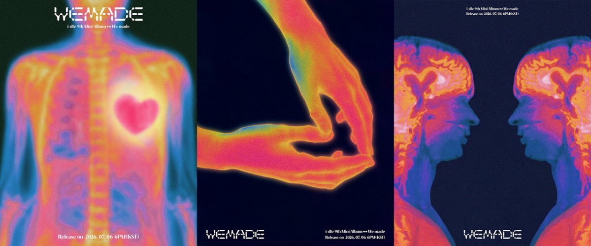 AlonsoNvl's tweet photo. i-dle’s “We made” teaser uses thermal camera and X-ray imagery to express the physical reactions that love causes in the body.

From the heart to the fingertips, and even inside the minds of two people facing each other, it captures the sensation of a burning love that takes over everything.

The “We made” logo also visualizes the energy of wavering emotions, raising anticipation for the new release.
