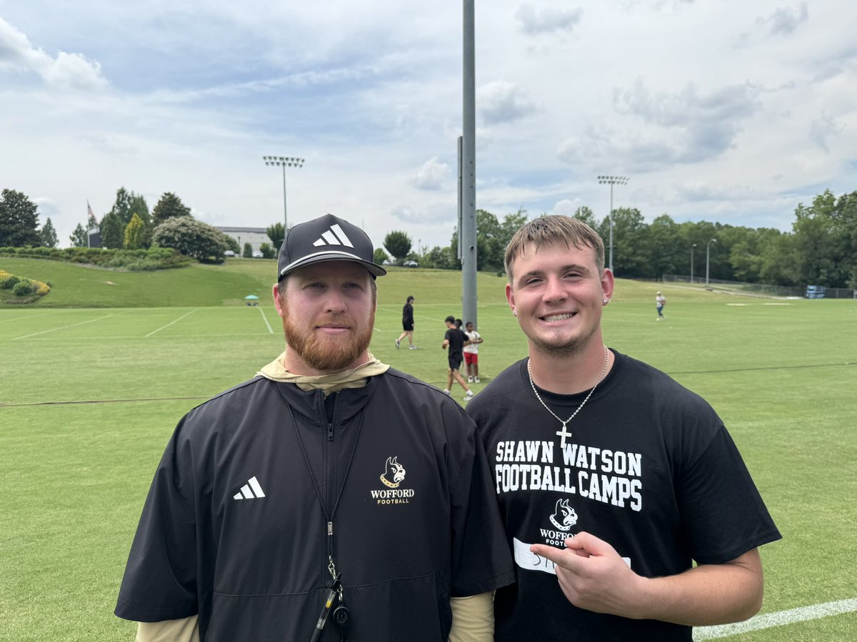 DavisSuchora's tweet photo. Wofford did not disappoint! Thank you @coach_shank @Coach_Doolittle @CoachFull3r @CoachSamMurphy for speaking with me today! @ERHSFB @donnieburchfiel @coachdicunto @Diondraecampbe2 https://t.co/XKQ7Wc5pkW