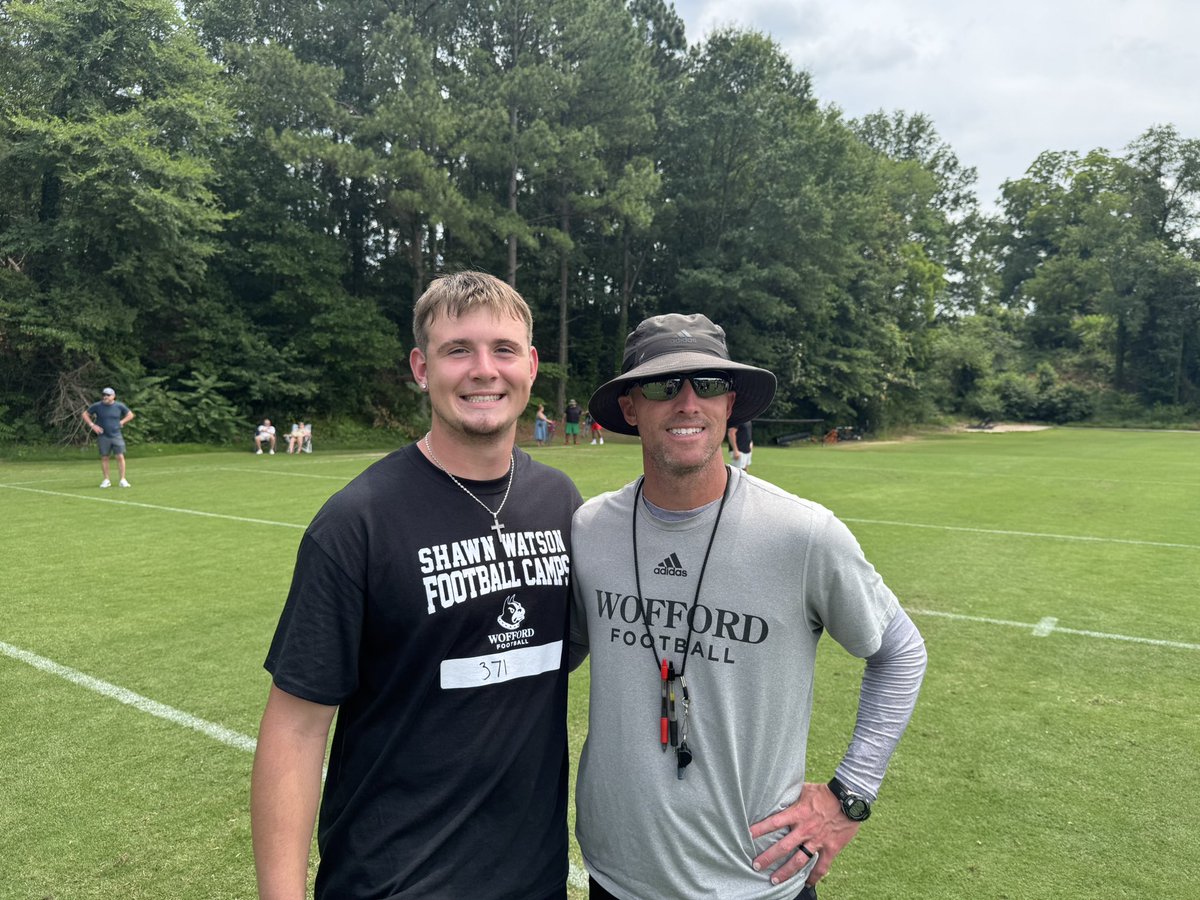 DavisSuchora's tweet photo. Wofford did not disappoint! Thank you @coach_shank @Coach_Doolittle @CoachFull3r @CoachSamMurphy for speaking with me today! @ERHSFB @donnieburchfiel @coachdicunto @Diondraecampbe2 https://t.co/XKQ7Wc5pkW