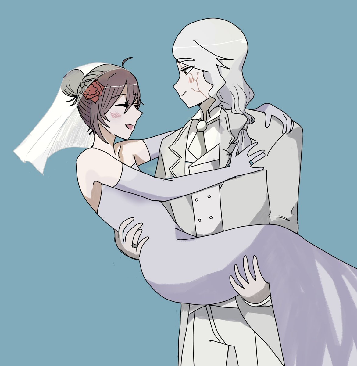 problematicque's tweet photo. It’s my bday so I drew Alva and Luca getting married!

#alvaluca https://t.co/4YnpxztLQ6
