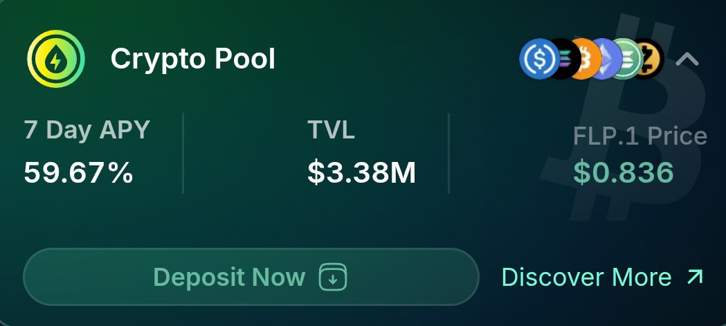 hartley_pika's tweet photo. crypto pool APY は50%超えに⚡️
#FlashTrade https://t.co/uJNyDMwxGo