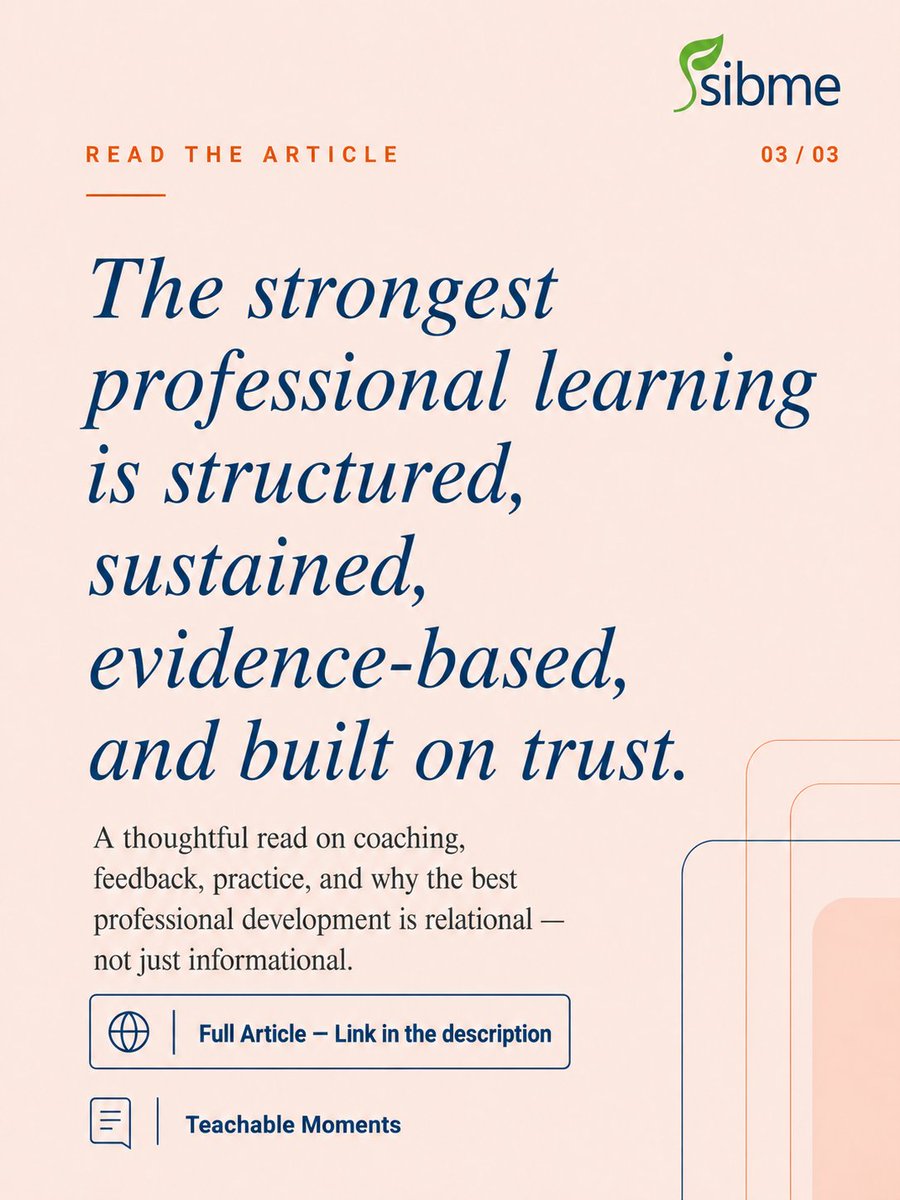 SibmeApp's tweet photo. Great coaching is sustained, evidence-based, and built on trust. Read the full article: https://t.co/ke9nxBQxft #InstructionalCoaching #ProfessionalLearning https://t.co/ZstskVbhHM