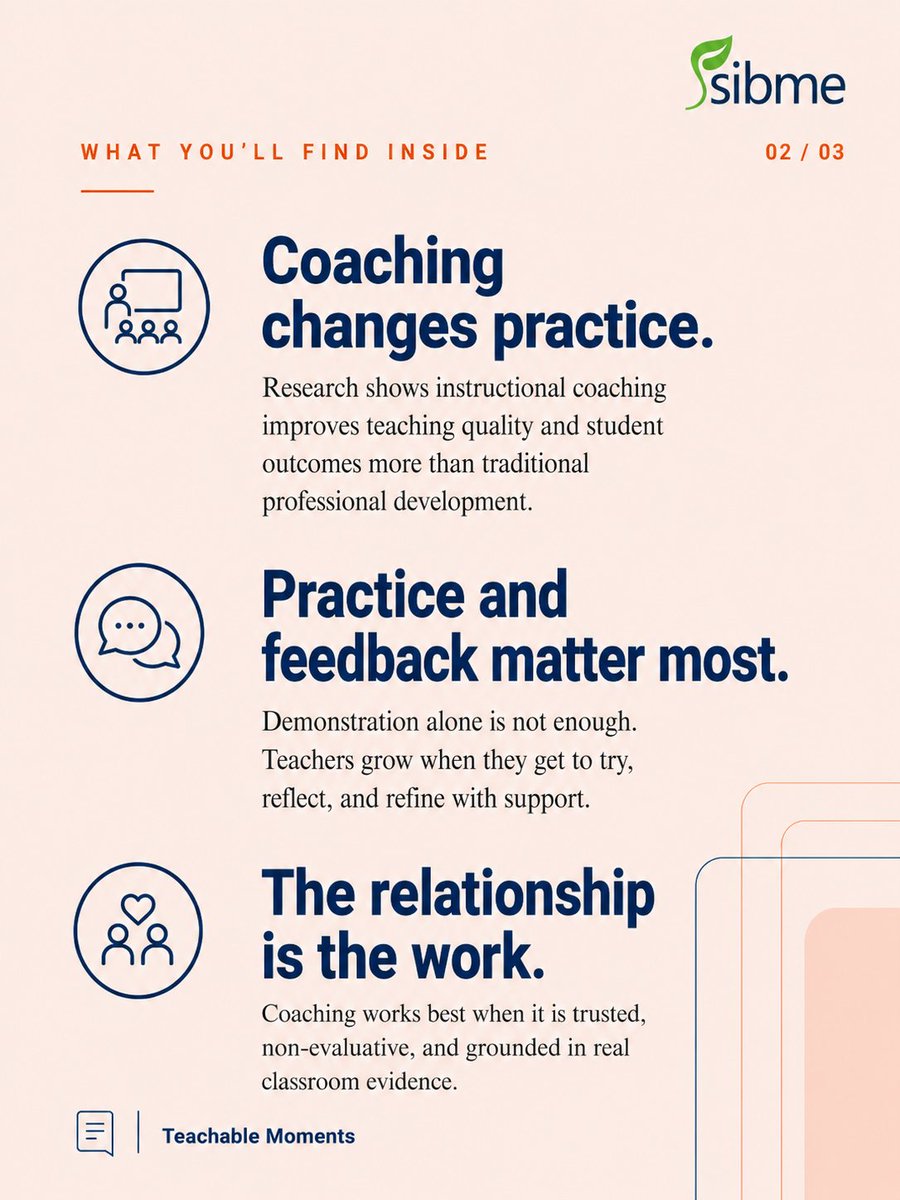 SibmeApp's tweet photo. Great coaching is sustained, evidence-based, and built on trust. Read the full article: https://t.co/ke9nxBQxft #InstructionalCoaching #ProfessionalLearning https://t.co/ZstskVbhHM