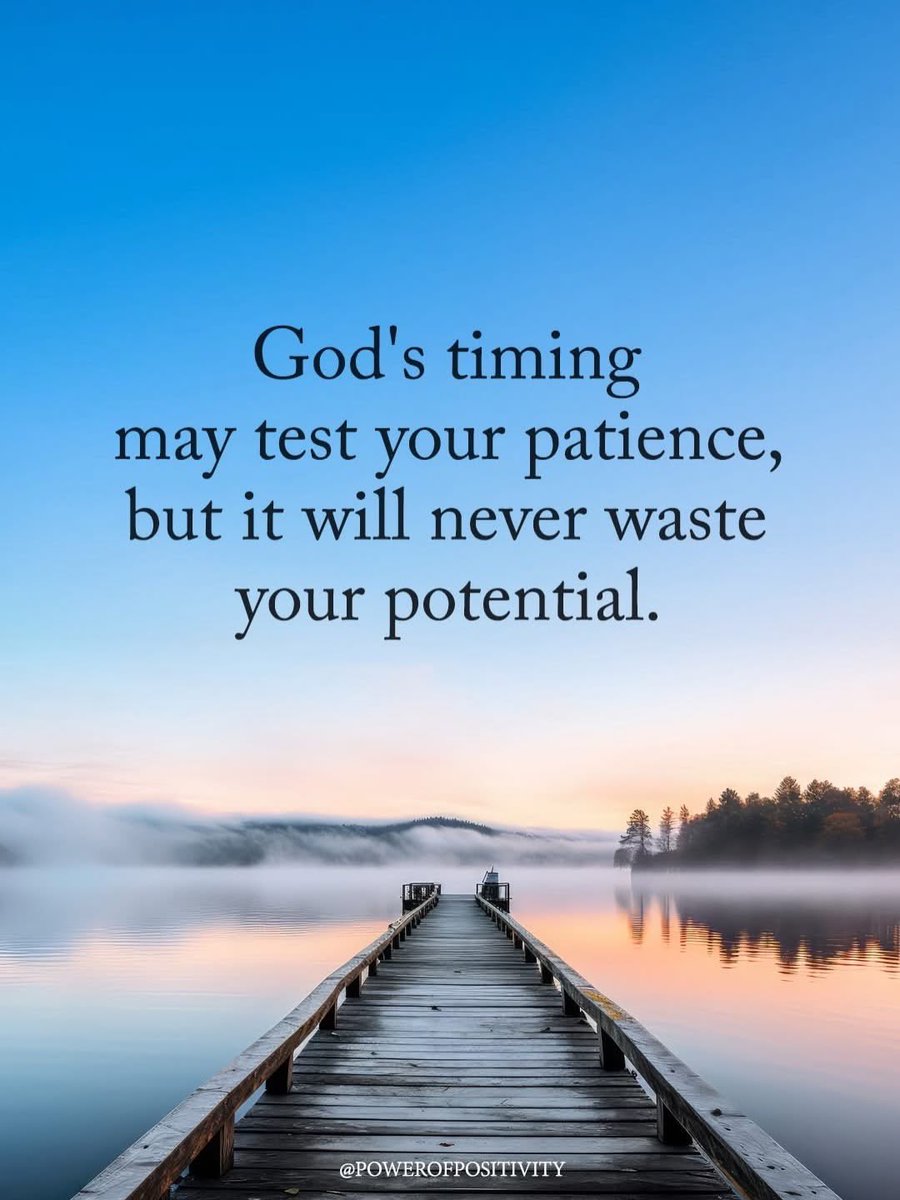 00Content21618's tweet photo. God’s timing may test your patience, but it will never waste your potential.
#Inspiration https://t.co/yjnBq5K2rQ