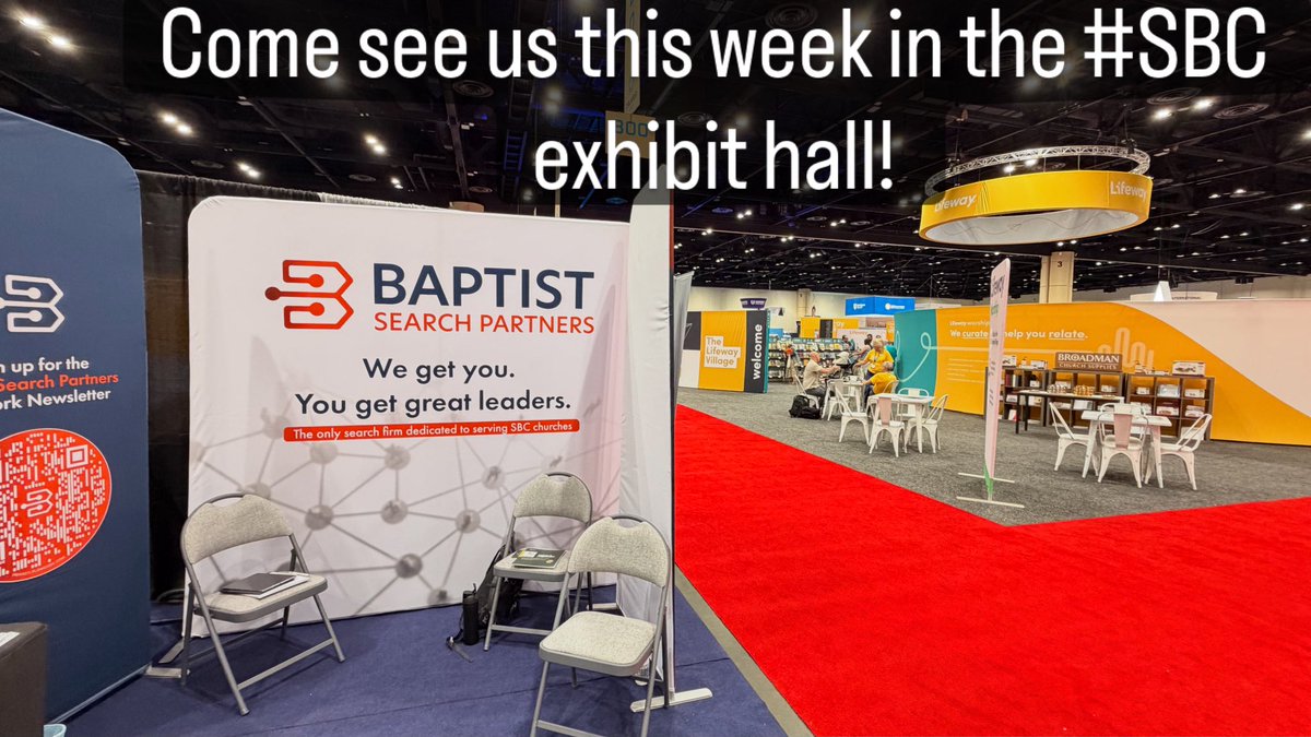RevRobArmstrong's tweet photo. Come see us at the Baptist Search Partners booth at the @SBCMeeting and @SBCPastorsConf #partnership 

https://t.co/JKsQNF3kTJ https://t.co/8bLcj7DEEI