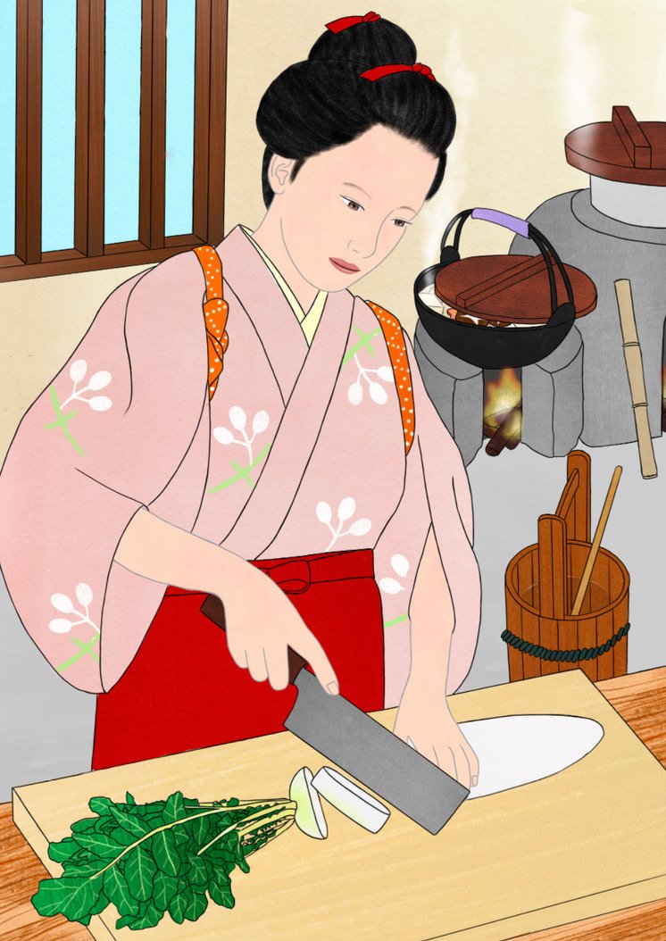 Yu_Nagaya's tweet photo. 食事仕度
#装丁 #挿画 #装画 #挿し絵 #イラストㅤㅤㅤ https://t.co/uy1vvDURqJ