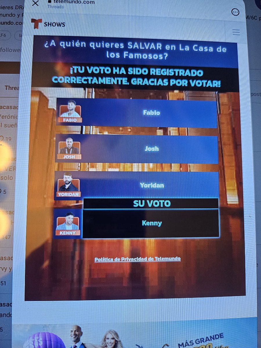 azulzafiro's tweet photo. @vayavayatv desde texas y sin ningún problema😉
mi voto recién salido del horno🤣🤣
#LCDLF6 https://t.co/ZgFifAHnIJ