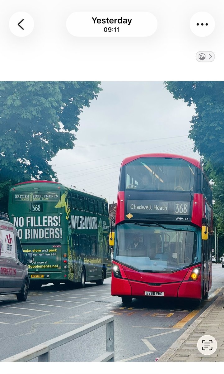 eyeceonline's tweet photo. @ddinman, saw this yesterday &amp; thought of you! 😅
Not AI generated but a new graphics design for a bus in East London/Essex #Reform. And as luck would have it, the exact same TfL (in it's usual design) bus came the other way. Maybe they do 'British' hair loss pills too? 😉 https://t.co/lFCQf3Tiwn