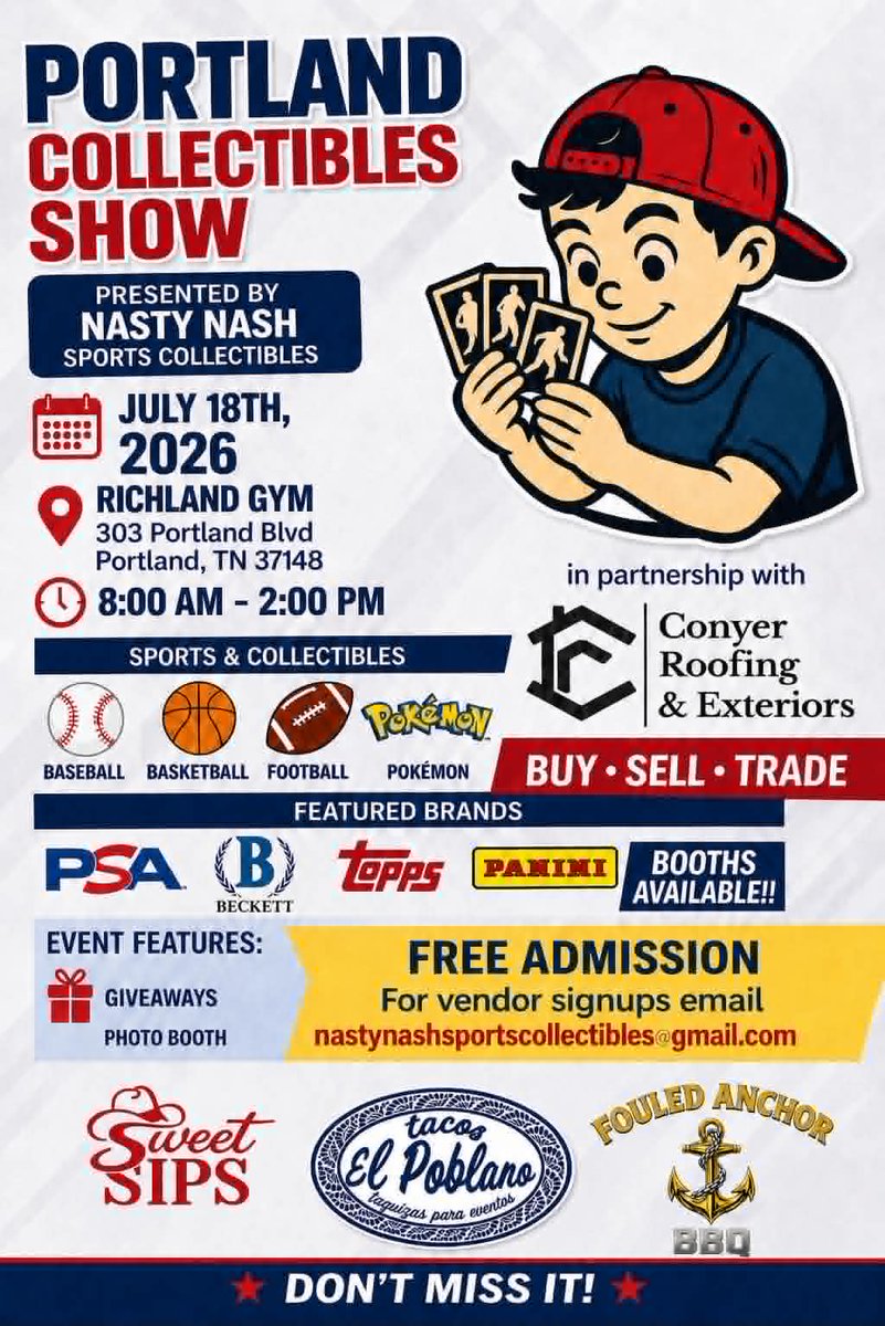 fouledanchorbbq's tweet photo. Here we go folks, if you are into collectibles this is a show for you.  In Portland at Richland Gym starting at 8 am.  We will be there serving lunch that day.  Stop by and find that item you have been looking for and grab a sandwich or a plate for lunch.  See ya'll there!! https://t.co/abFUSvtEH4