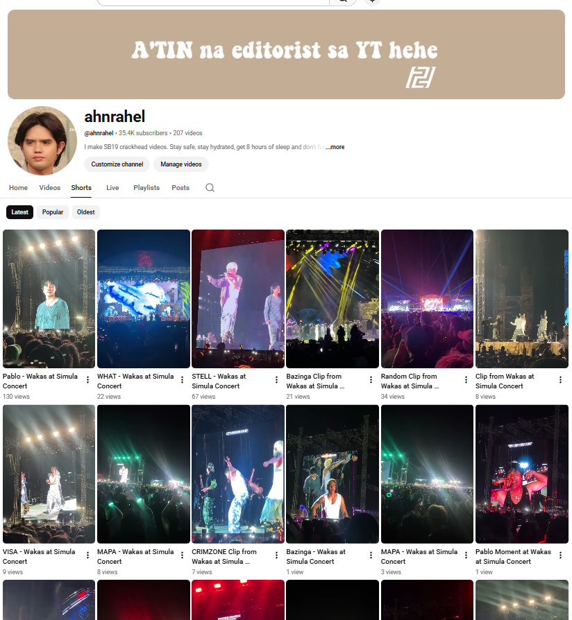 AhnRahel's tweet photo. pasensya, nabomba ko na ata kayo sa dami ng yt shorts ko hahaha. daming clips from the previous consss uwu. https://t.co/jeDiZWo3hu