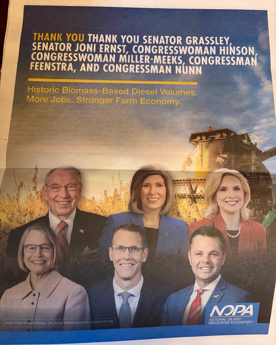 ChuckGrassley's tweet photo. Seen in the Farm Bureau Spokesman https://t.co/HmzkKlNylC