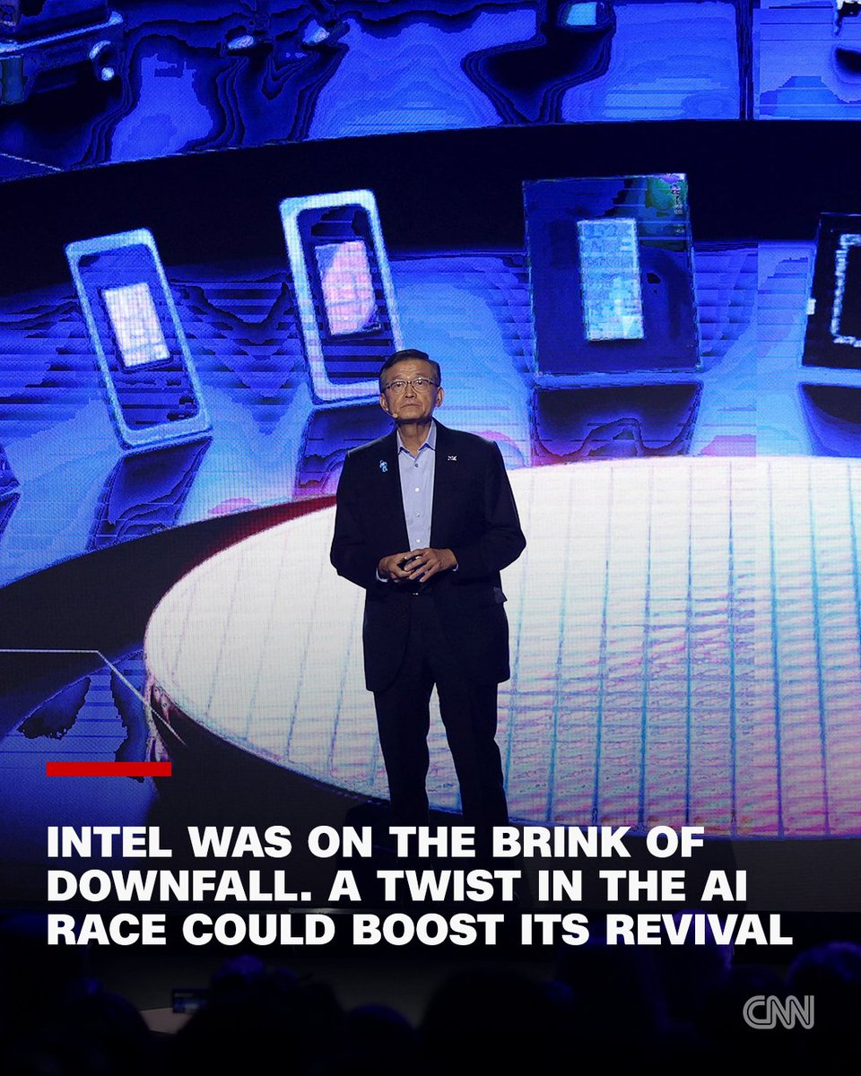 CNN's tweet photo. For years, Intel has been losing ground to Nvidia, AMD and Qualcomm in the chipmaker industry. But central processing units (CPUs) — chips that act as the brains of computers — are gaining attention because they are considered essential to the AI race, which has given Intel a lifeline. https://t.co/jRMiwX0yL5