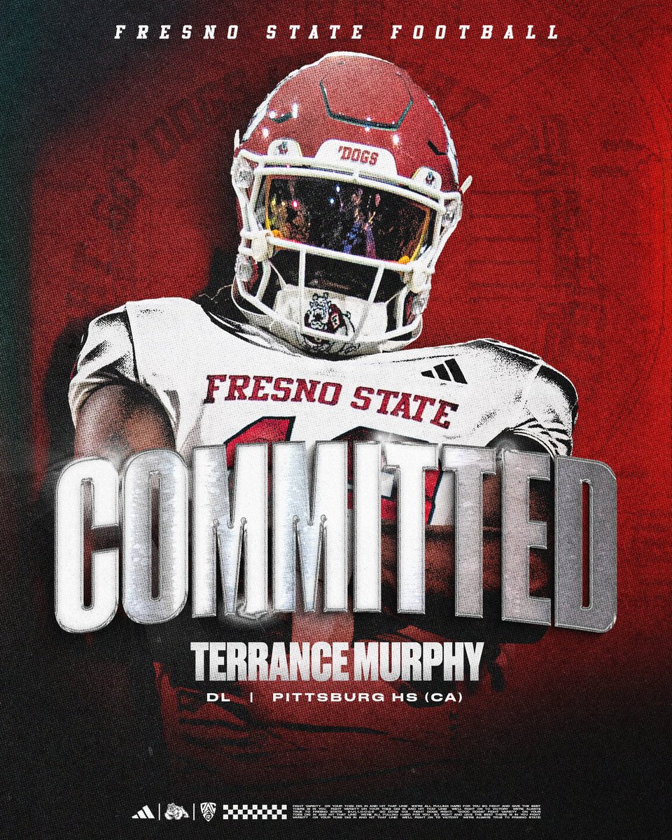 TerranceJr22's tweet photo. After a Great Visit over the weekend @FresnoStateFB I’m Blessed and Grateful to announce that I’m 100% committed! 
@Coach_Entz @mhalloliver @flyguyhuey5 @BrandonHuffman @On3 @PittHSFootball @Rivals https://t.co/F0nd9Q1D4j