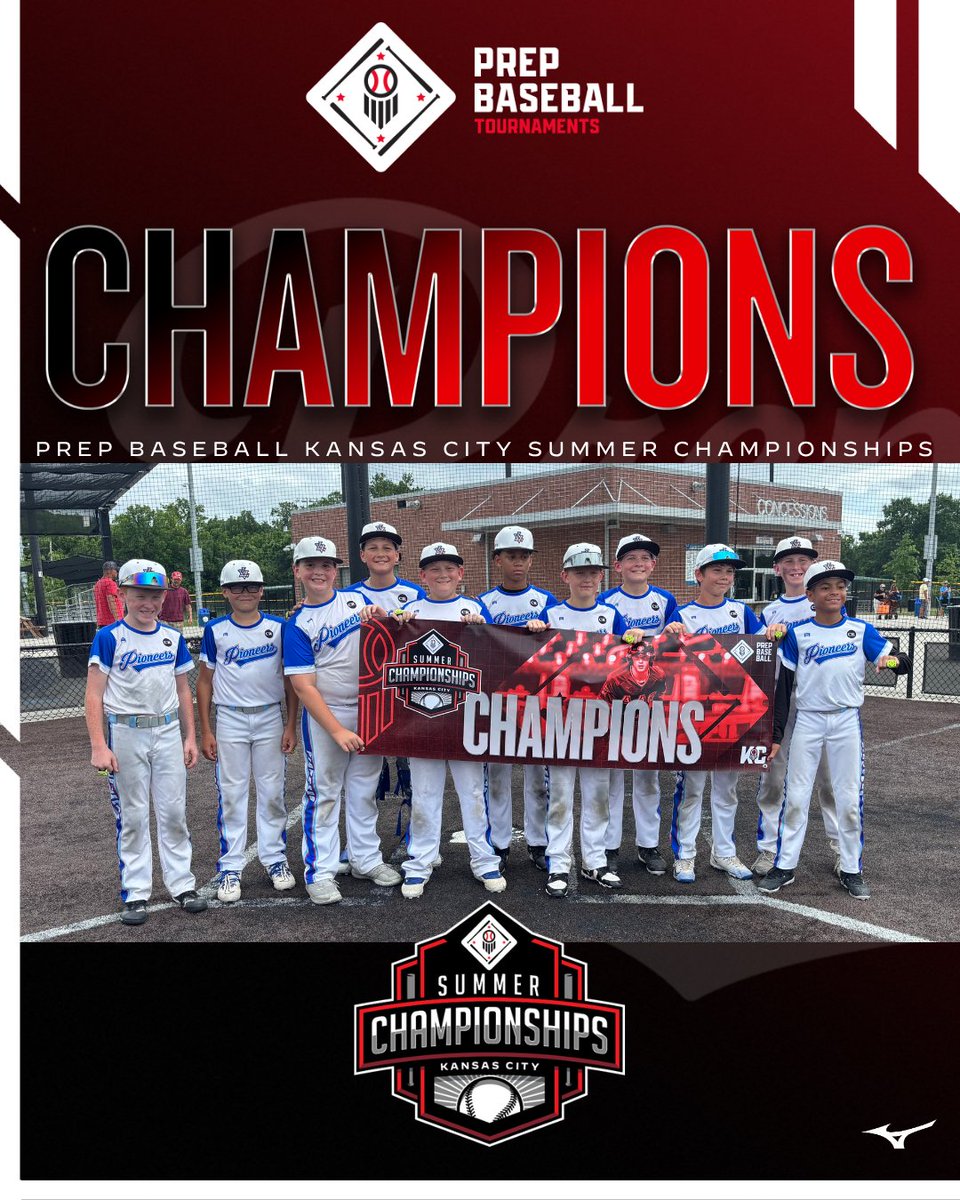 PrepBaseballKC's tweet photo. 🏆CHAMPIONS📷

Congratulations to the 2026 Prep Baseball Kansas City Summer Championship 12U D3 champions, LV Pioneers Giamalva📷

#PrepBaseballKC | #KCSummerChamps https://t.co/NIvrt9c73X