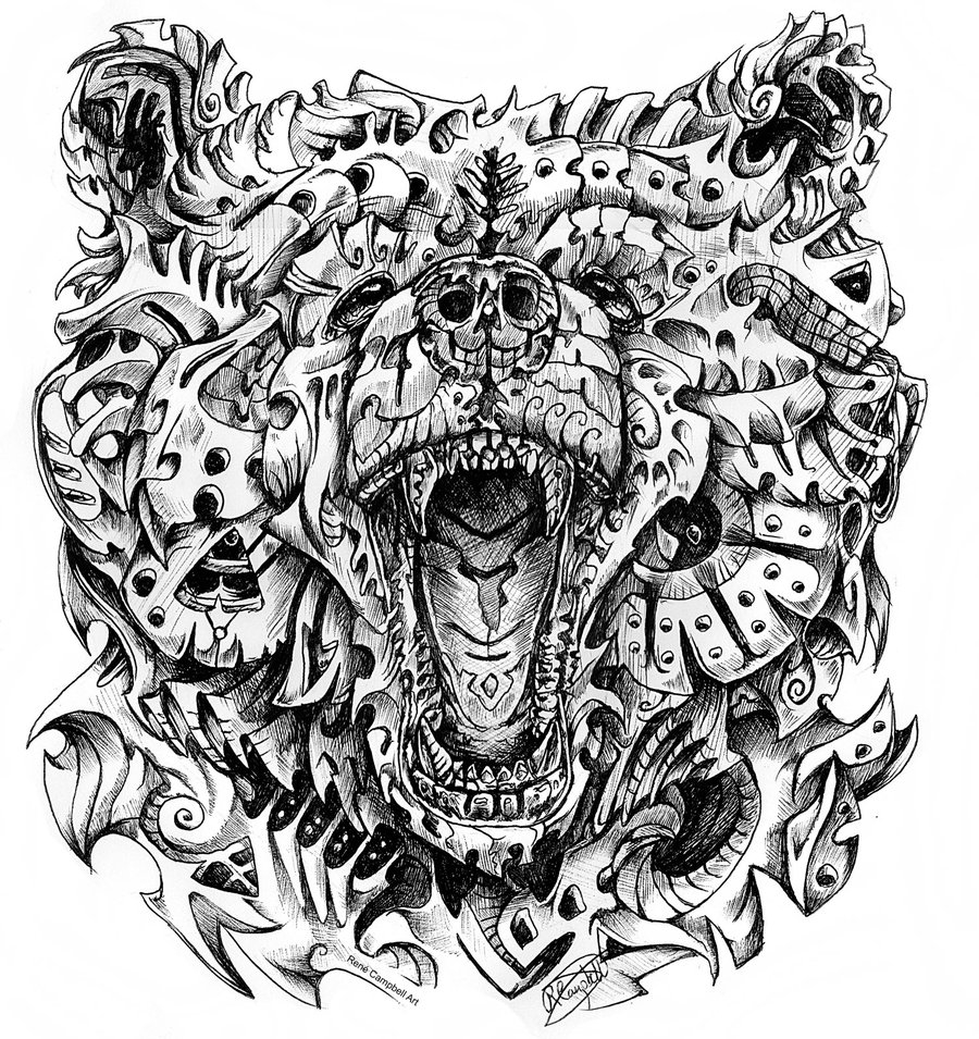 DesignStack_co's tweet photo. Prevailer - #Bear.  🍃️🌺️🍃️
Art in Detailed Ink #Animal #Doodle Drawing. By René Campbell. https://t.co/4hY6pB0Ae4