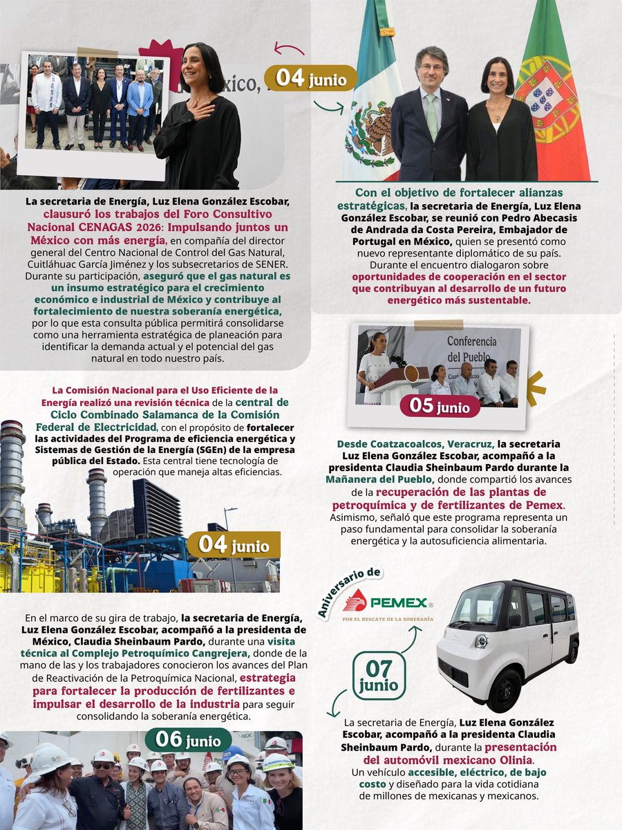 SENER_mx's tweet photo. #NoticiasConEnergía 📰⚡️Conoce las actividades más relevantes del sector energético en esta semana. https://t.co/qc2M77B3b3