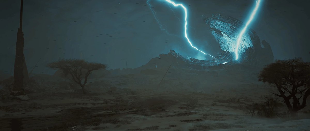 BannedDino's tweet photo. 🧵
We know that:
1. The lightning strikes during the Sandtide were used to kill monsters.
2. The slain monsters were taken to the Oilwell Basin to be turned into materials for Wyveia.
3. The toxins from those materials in the Basin were emptied in the Scarlet Forest. https://t.co/vwXkOOXaFu