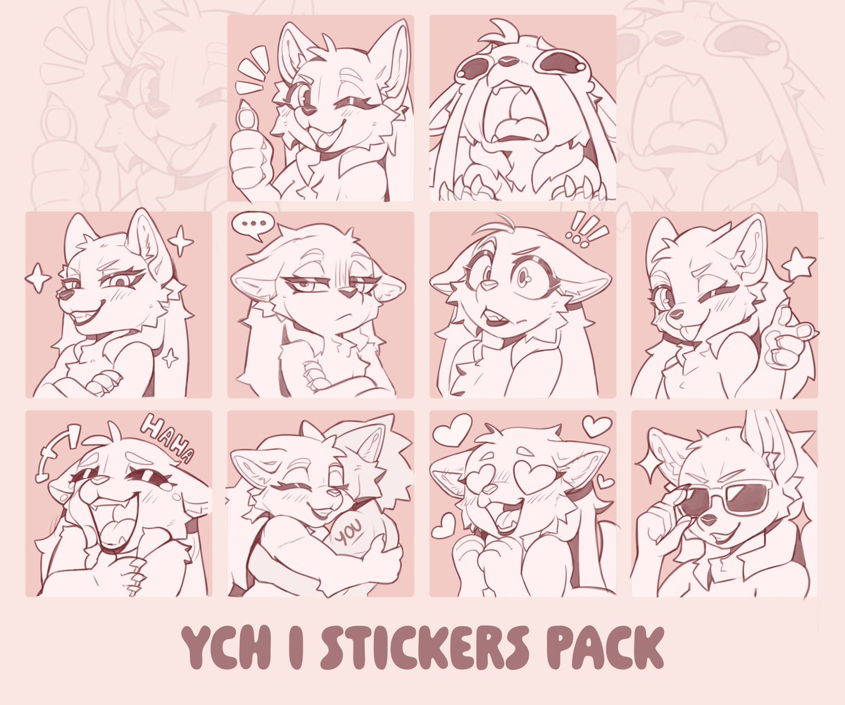 Litchie_D's tweet photo. ✨YCH I STICKERS PACK ✨

After 2 years without offering any sticker YCHs, I thought it was finally time to bring you a new one ✨

Exemple for the full rended :  
https://t.co/SKfQi8QB2K

⬇️More info + bid  in comment ⬇️ https://t.co/VSC6kEewI6