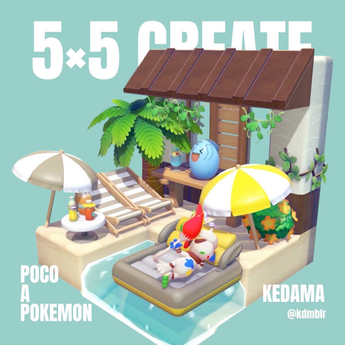 kdmblr's tweet photo. ビーチ🏖🐠☀️

過去作をリメイク♻️
生息地は3つ！ソーナンスのおきあがりこぼしがかわいい🥺🫶🏻︎

 #ぽこポケ  #ぽこあポケモン
 #55クリエイト https://t.co/mauWxGvI9W