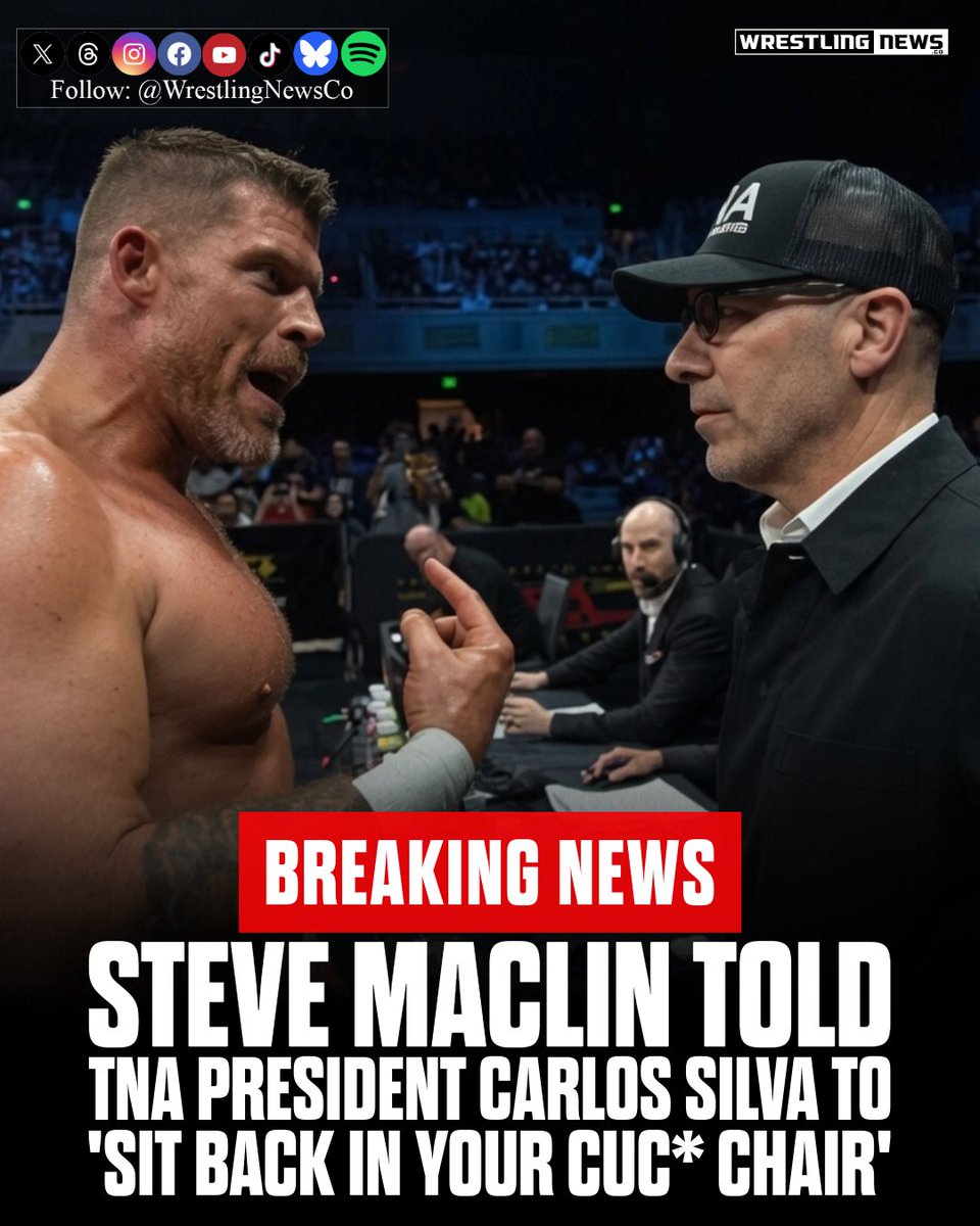 WrestlingNewsCo's tweet photo. Steve Maclin Told TNA President Carlos Silva To 'Sit Back In Your Cuck Chair' https://t.co/dn1CzxUmP1 https://t.co/qhooNej9D0