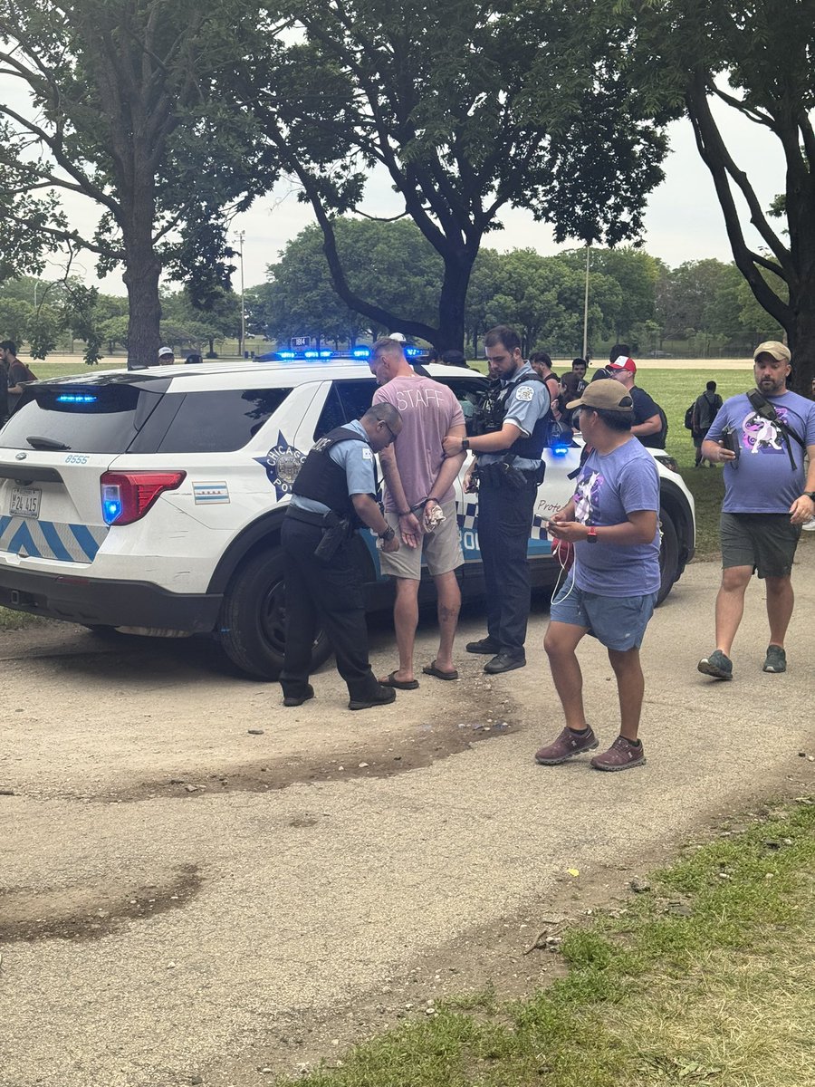 max_querel's tweet photo. Man arrested at Lincoln Park during Pokemon Go Fest after assaulting a player. #pokemongofest2026 #pokemongo https://t.co/0shTTycsma