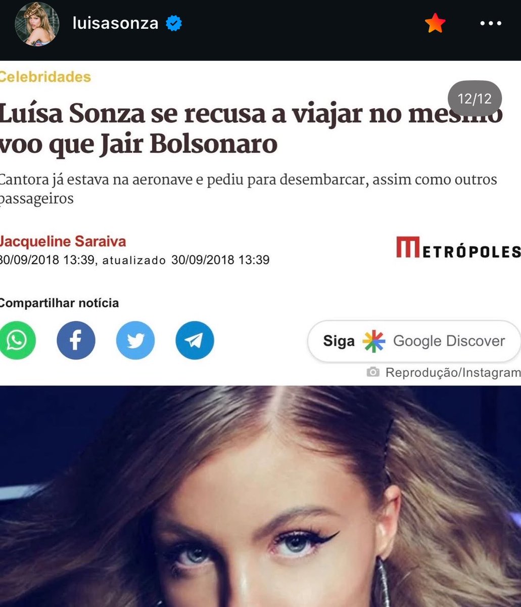 qgdoscharts's tweet photo. BOTOU NA MESA! Luísa Sonza compartilha momento que se RECUSOU a viajar no mesmo avião que Jair Bolsonaro e volta a COBRAR marcas e EXPOR bastidores:

“Pelo jeito ninguém quer se comprometer antes das eleições. Estamos em um momento que apoiar determinadas causas passou a ser tratado como ‘queimação’ para empresas, grandes veículos e pessoas… Deixou de ser visto como necessidade e passou a ser visto como questão econômica, ou talvez sempre tenha sido. ‘Agrada’ um lado e ‘desagrada’ o outro. Ou então: ‘Queremos fechar publicidade com gente neutra, que não se posiciona’. É isso que se tem ouvido nos bastidores. A Parada aconteceu hoje, mas com muito esforço para garantir uma estrutura mínima. A redução de patrocínios também é um reflexo dos discursos conservadores da extrema direita.”