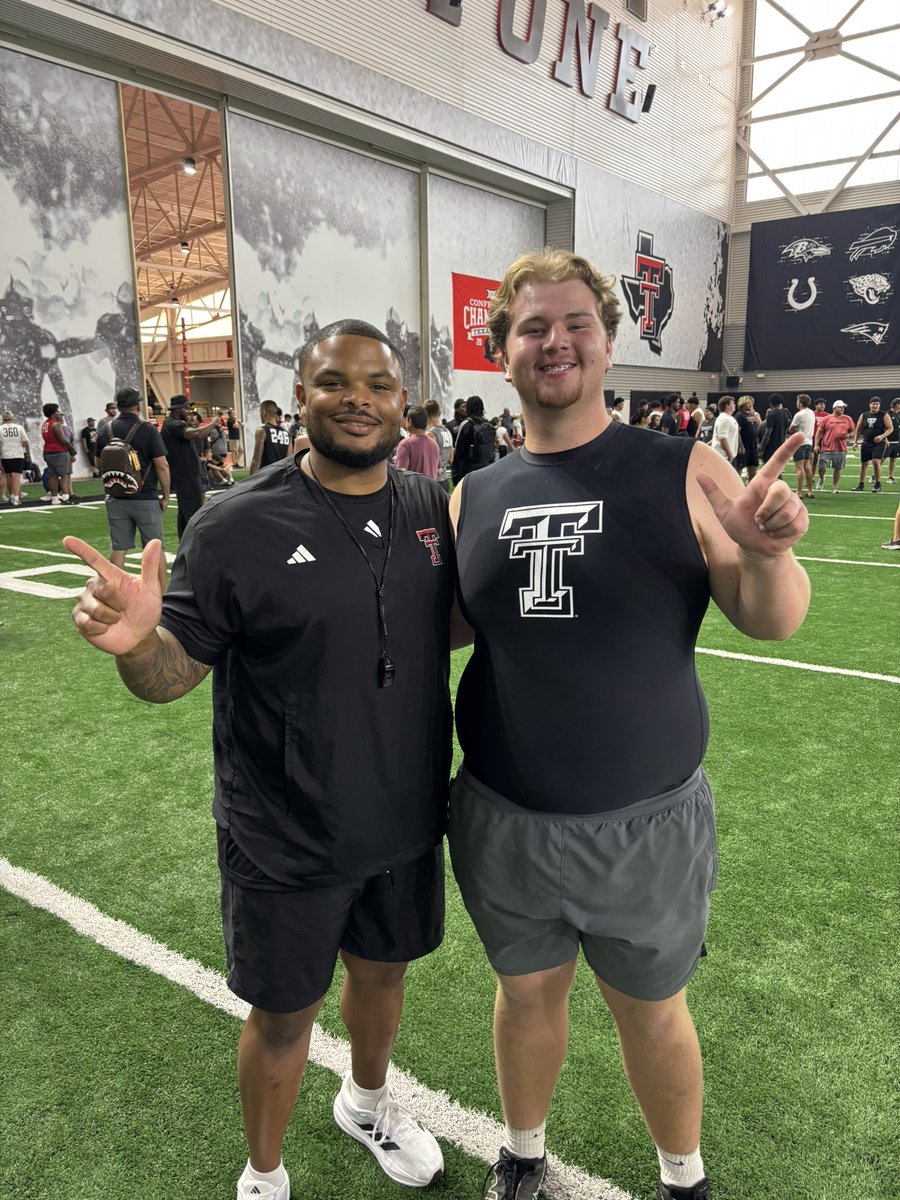 AllenGarr28758's tweet photo. I want to thank @CoachJaye__ and @TexasTechFB for a great camp. Fourth year in a row. I had an awesome time. https://t.co/D2Y3FsCReW
