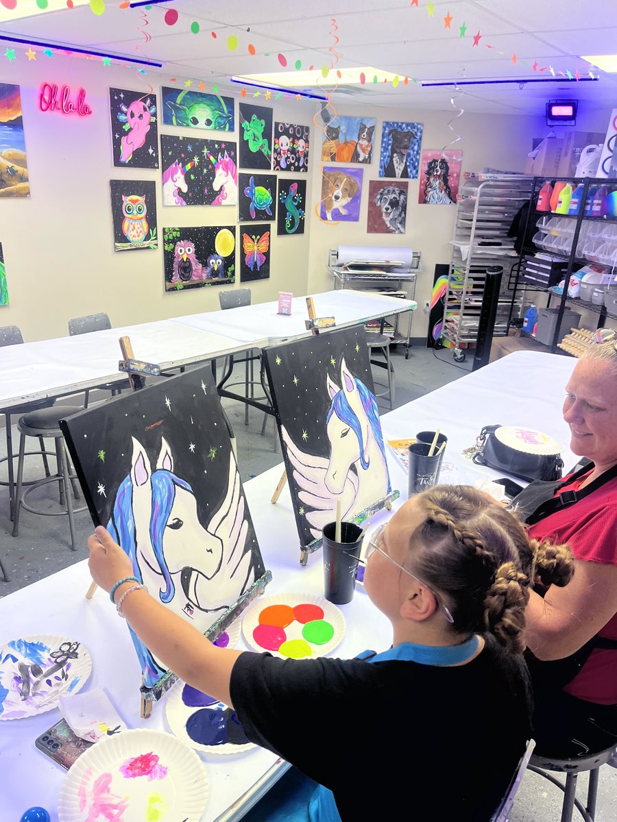 PWATFortCollins's tweet photo. These Pegasus paintings are so precious! 🐎✨🎨

We had such a fun time with this duo, and they truly proved that creativity is magic. From dreamy colors to whimsical details, these paintings came to life in the most enchanting way.

We’re absolutely in love with how these... https://t.co/dV9V6SAprU