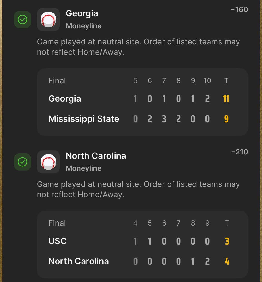 PlaceYaPicks's tweet photo. Easy 💰 who tailed 👀

#fanduel #sportsbetting #draftkings
#collegebaseball #ncaabaseball #parlay https://t.co/F8QDzkDmKh