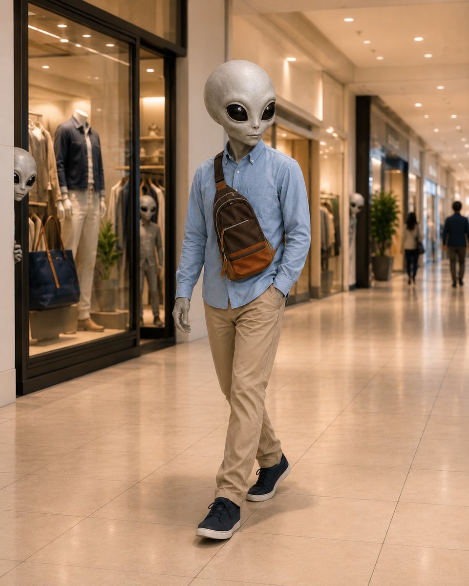 thealien_here's tweet photo. 地球人に完全擬態したつもりだったが、
地球人同士でも許されない格好があるらしい。 https://t.co/1d4f0msSuM