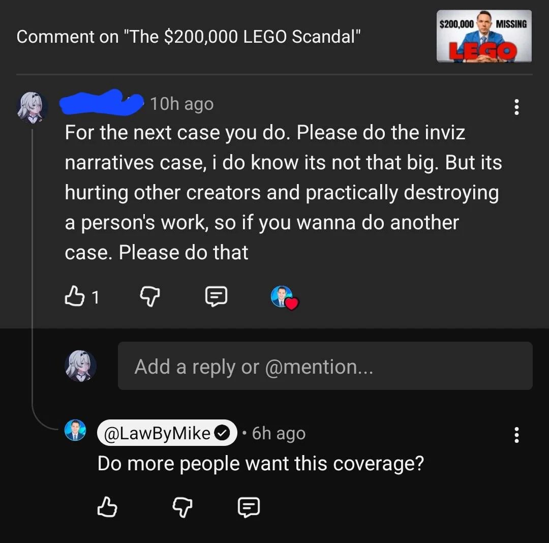 MusakharA167's tweet photo. @lawbymike_  received a comment under one of his latest YouTube videos asking if he could cover this skibidi toilet situation and he said “are people interested”. I encourage everyone to comment under his videos and the comment that we are interested. https://t.co/GY1zK1qY4q