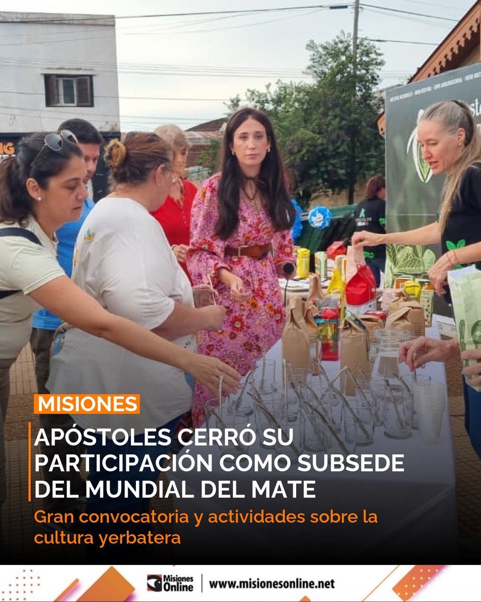 misionesonline's tweet photo. Apóstoles cerró con gran éxito su rol como subsede del Mundial del Mate 🧉. Dos jornadas con degustaciones y charlas sobre la cultura yerbatera atrajeron a gran público.
https://t.co/jKQWjzen3j
#Mate #Apostoles #YerbaMate https://t.co/h7J24aaEYx