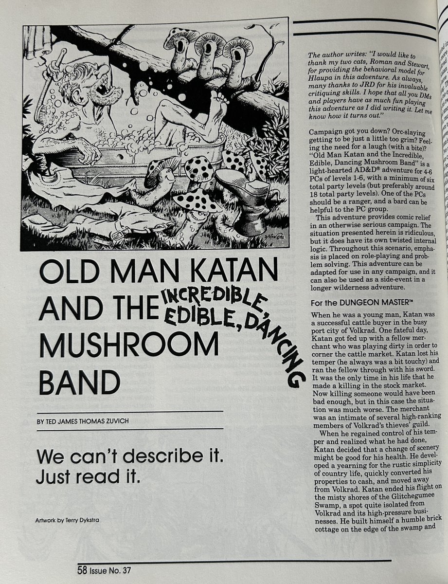 tiny_warfare's tweet photo. Old Man Katan and the Mushroom Band. Level 1-6. The old hermit is going crazy with those darned, mischief-making mushrooms and their constant singing! And stealing! The mushrooms aren’t there to torment him though, as much as he may believe. https://t.co/qrNo1s89Pb
