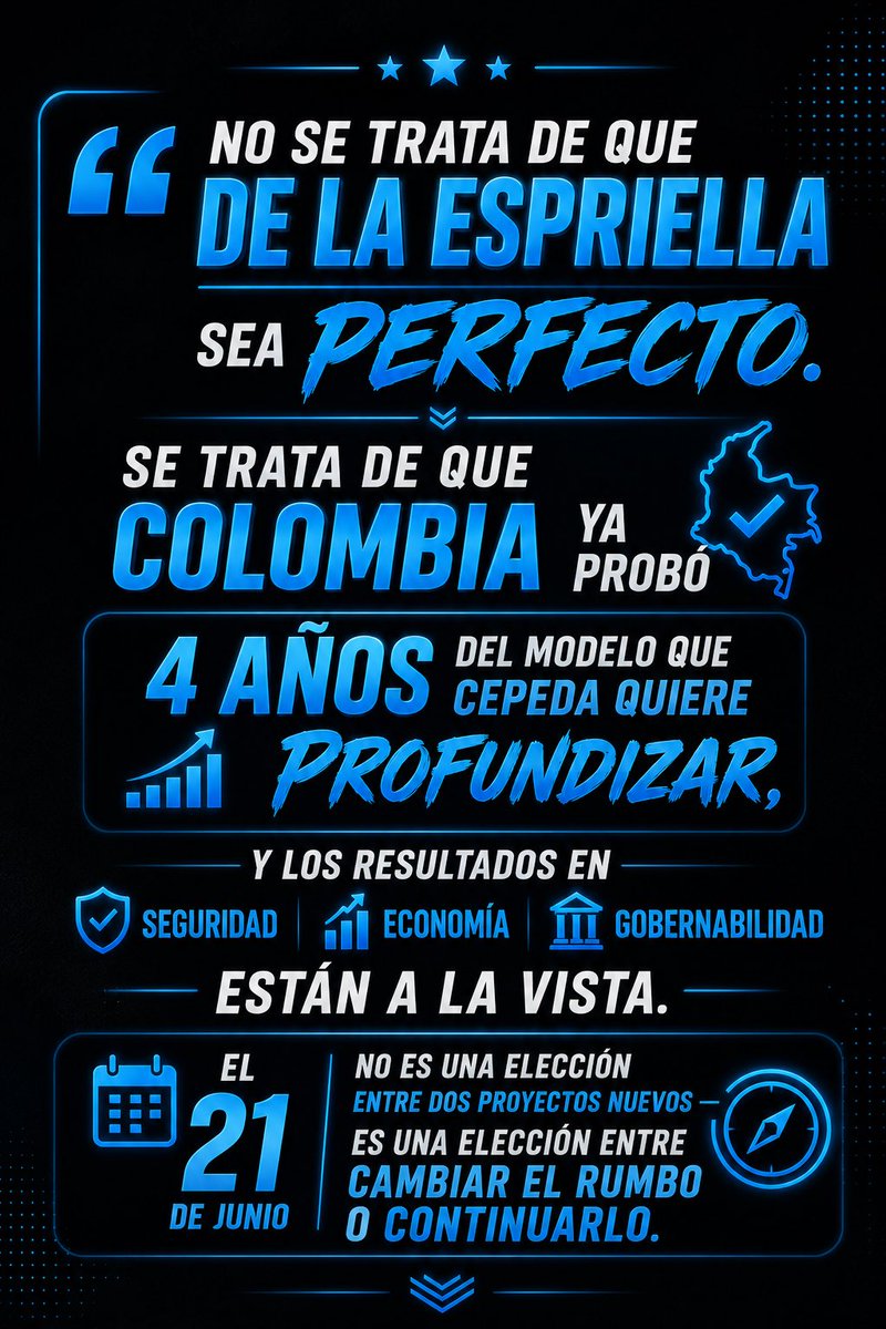 arnoldzam12's tweet photo. Se debe cambiar el rumbo, el centro debe despertar. #AbelardoSeráPresidente #derecha #colombia #centrodemocratico #tibio https://t.co/JjZ4a7RfIr