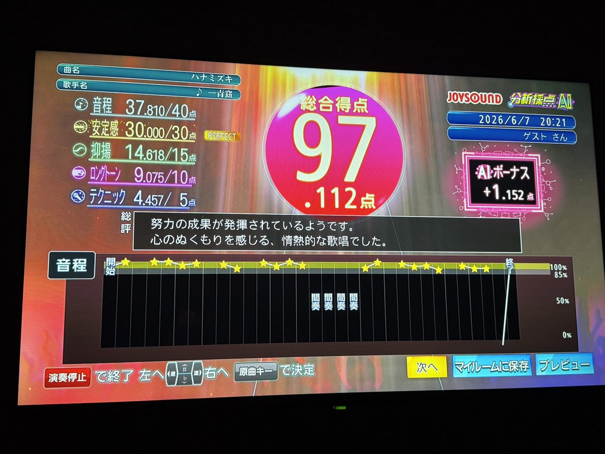 KE2GON's tweet photo. 音けっこう外してたのにAIが優しかった...🎤 https://t.co/fPweR4G6Lq