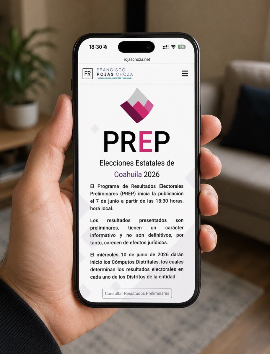 rojaschoza's tweet photo. Desde las 18:30 horas, sigue en https://t.co/EBGNcLiAeg la difusión oficial del #PREP de las #EleccionesCoahuila2026. 📊🗳️

Consulta los resultados preliminares en tiempo real y da seguimiento a la elección del Congreso de Coahuila.

🔗 https://t.co/6hEqqELzAi

#PREP #Coahuila2026 #LaÚnica