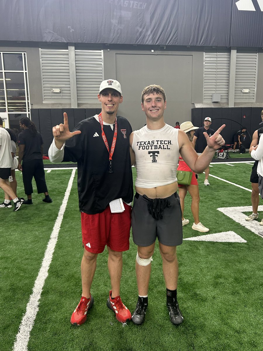 GunnerBrady34's tweet photo. Had a great time at the Texas Tech Mega camp!! Got some great coaching and competition. Thanks to Coach @MBrassfieldTTU for showing me around after. Also thanks to Coach @CoachCochranTTU for coaching me up. https://t.co/RA6H4vrw77